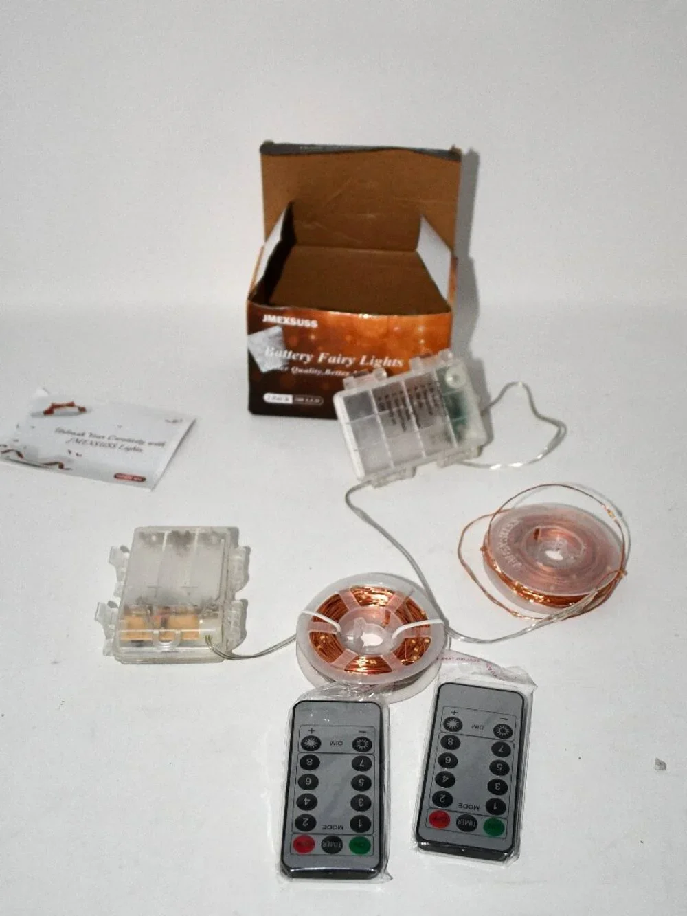 JMEXSUSS 2 Pack Fairy Lights, 400 LED, 132ft Battery Operated Remote, Warm White